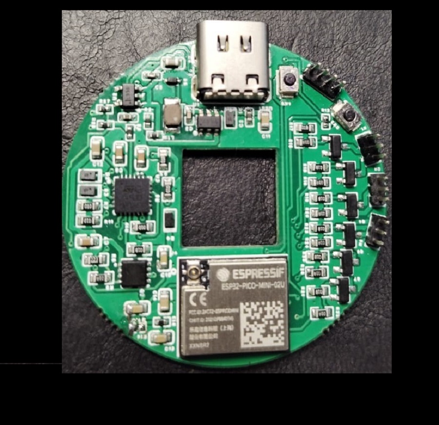 Custom compact ESP32 IoT board — wearable form factor